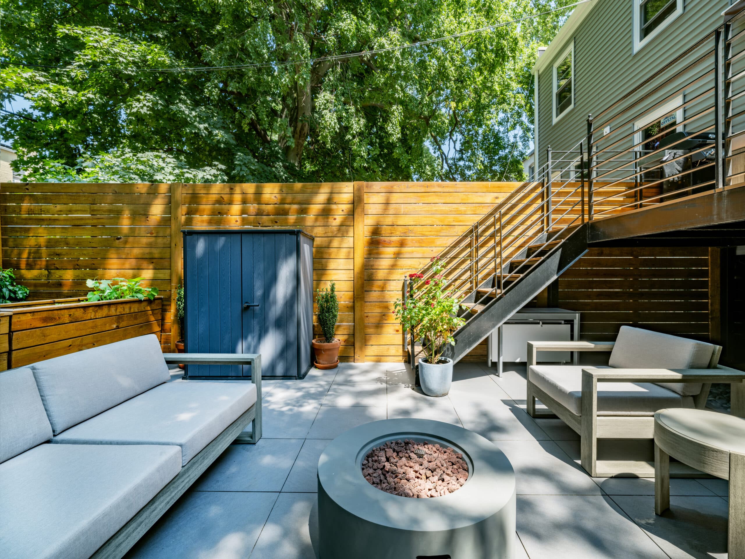 Outdoor wooden deck